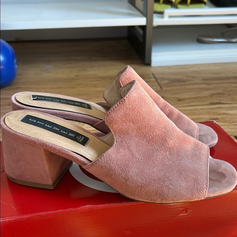 Steven By Steve Madden Pink Suede Mules